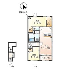 アネシス八王子 2LDKの間取図画像