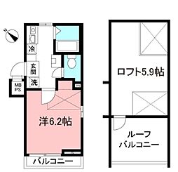 CLIFFSIDE梶が谷 1Kの間取図画像