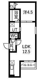 Jack kamisatoI 1LDKの間取図画像