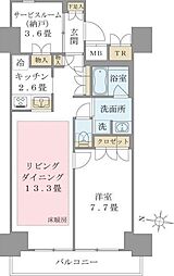 Brilliaist東雲キャナルコート 1SLDKの間取図画像