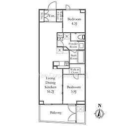 代々木参宮橋テラス 2階2LDKの間取り