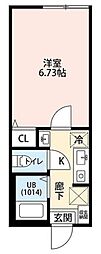 Venus Lagoon三枚町 1Kの間取図画像