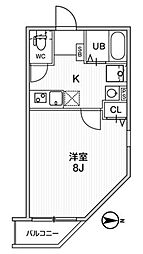 Ts Cuore梅ヶ丘 3階1Kの間取り