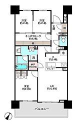 クレヴィア豊田多摩平の森RESIDENCE 9階3LDKの間取り