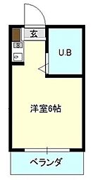 KODAヒルズ高輪台 2階ワンルームの間取り