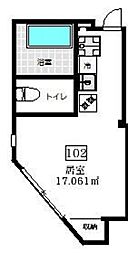 ｏｐｅｎ ｇａｔｅ 武蔵関 1階ワンルームの間取り