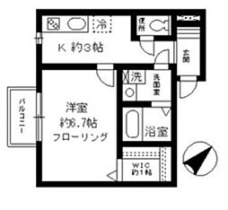 東急目黒線 武蔵小山駅 徒歩9分の賃貸アパート 2階1Kの間取り