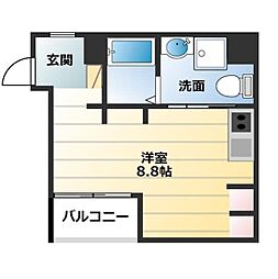 エヌエムキャラントシス ワンルームの間取図画像