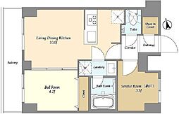 オーガスタレジデンス大森 8階1SLDKの間取り