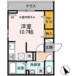 TKM-2 ワンルームの間取図画像