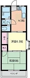 ハイツリバーサイドNo.2 2Kの間取図画像