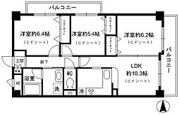 FINECOURT鴻池南館 3LDKの間取図画像