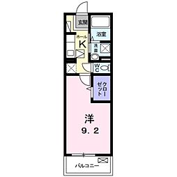 パンプキンクイーン 1Kの間取図画像