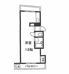 メゾンエーグレット 2階ワンルームの間取り