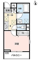 リーブルファイン豊島区長崎 1階1Kの間取り