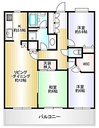 八王子北野ガーデニア 3LDKの間取図画像