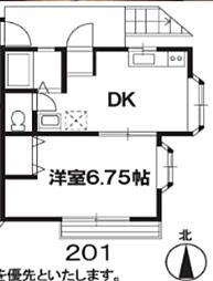 サミーハイツ日榮No.12 1DKの間取図画像
