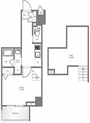 ハーモニーレジデンス池袋ウエストゲート 902 9階1Kの間取り