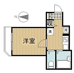 フロンティアコンフォート横浜反町 1Kの間取図画像