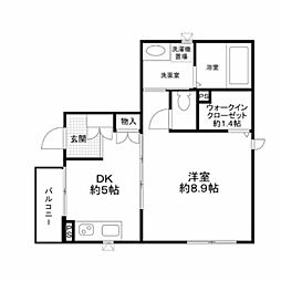 杉山荘 1DKの間取図画像