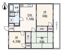 リバーサイドマンション 2階3DKの間取り