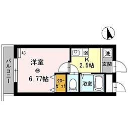 南海線 紀ノ川駅 徒歩15分の賃貸アパート 1階1Kの間取り