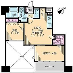 スカイグランデ船橋宮本 2LDKの間取図画像