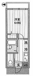 第43シンエイビル 1Kの間取図画像