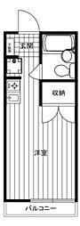 サングロリアスコーポ 2階ワンルームの間取り