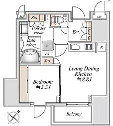 ラ・ドゥセール巣鴨 3階1LDKの間取り