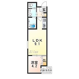 大阪市大正区泉尾1丁目アパート 1LDKの間取図画像