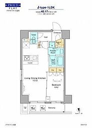 プラウドフラット浅草 4階1LDKの間取り