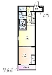 フジパレス市駅東ウエスト 3階1LDKの間取り
