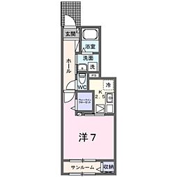 コルティーレ 1Kの間取図画像