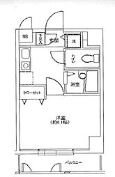 エクセリア池袋 1Kの間取図画像