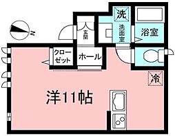 ベルデミュール ワンルームの間取図画像