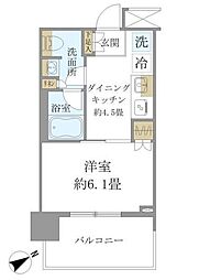 ブリリアタワー浜離宮 1DKの間取図画像