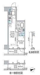 PrimeBliss東中野駅前 1LDKの間取図画像