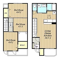 キーウィハウス 1階3LDKの間取り