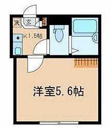 コルディアーレ立花 1階1Kの間取り