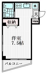伊藤ビル 4階ワンルームの間取り