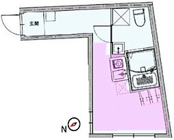 CoralHein ワンルームの間取図画像