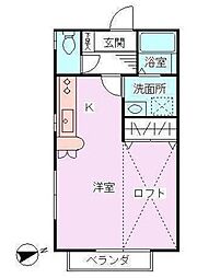 フィールド三ツ沢 ワンルームの間取図画像