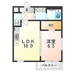 フジパレス津久野東 1LDKの間取図画像