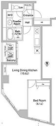 コンフォリア銀座EAST 1LDKの間取図画像