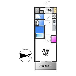 プレサンス深江橋ラヴィゲート 11階1Kの間取り