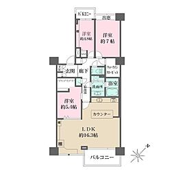 新百合ヶ丘パークハウス 3LDKの間取図画像