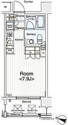 イプセ多摩川緑地 2階ワンルームの間取り