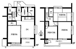 第一パラス鐘増 4DKの間取図画像