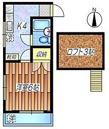 高橋ハイツ 1Kの間取図画像